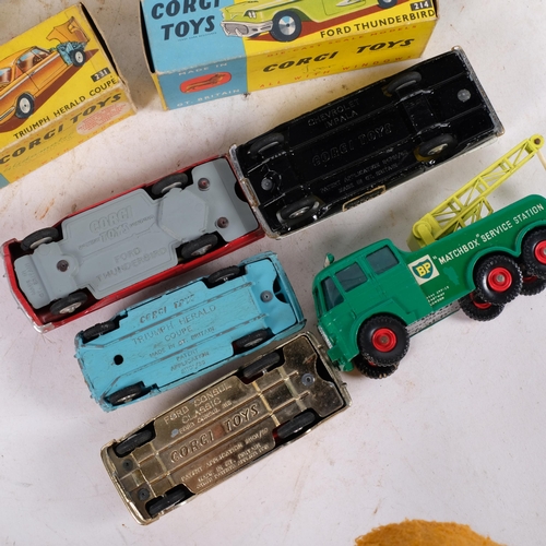 954 - 4 Vintage boxed Corgi cars, and a Matchbox example, models to include a Ford Consul Classic, a Trium... 