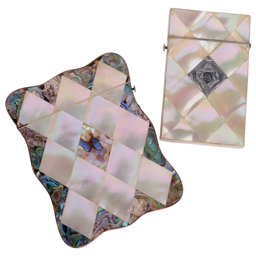 956 - 2 Victorian mother-of-pearl card cases