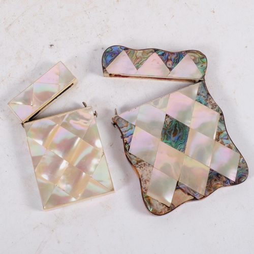 956 - 2 Victorian mother-of-pearl card cases