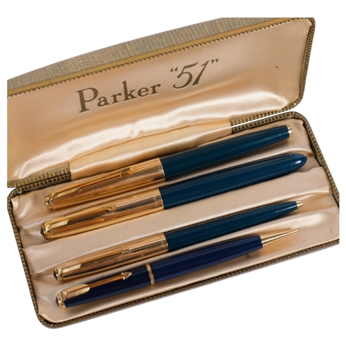 960 - A group of 4 various Parker pens, including a propelling pencil, biro, and 2 fountain pens