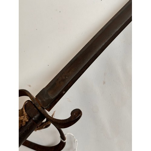 33 - An Antique Cavalry sword, with open guard and curved blade, L94cm