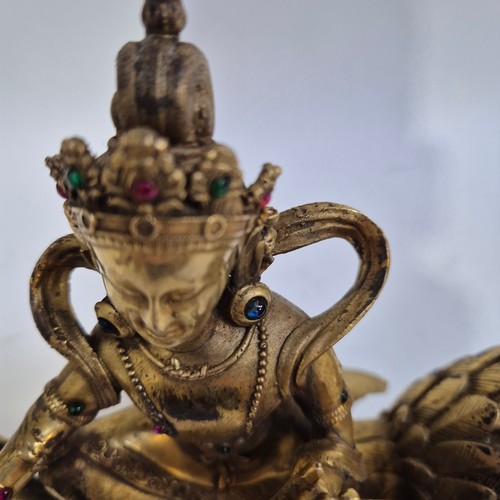 162 - A Tibetan bronze study of Mahamayuri, H23.5cm