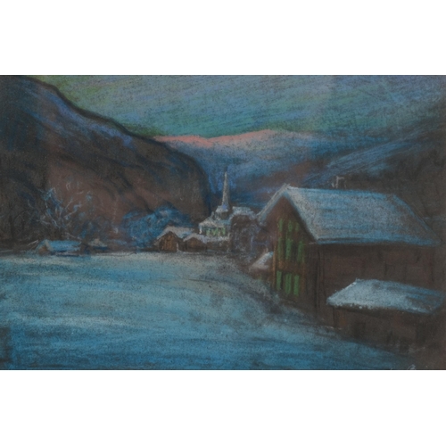 511 - William Brocklebank (1882 - 1970), Alpine winter landscape, coloured pastels, 23cm x 17cm, and Alpin... 