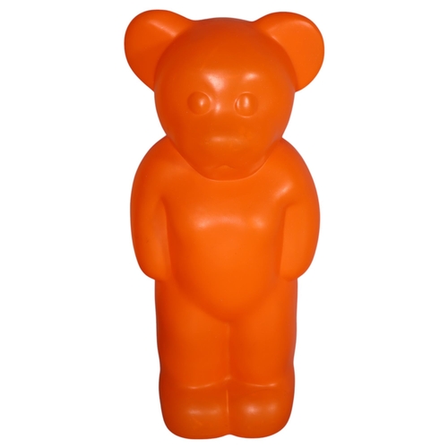 18 - ELMAR FLOTOTTO, Lumibar floor standing orange moulded bear lamp, maker's marks to base, height 58cm