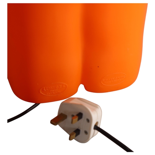 18 - ELMAR FLOTOTTO, Lumibar floor standing orange moulded bear lamp, maker's marks to base, height 58cm