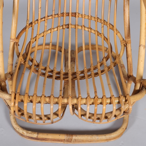 182 - TITO AGNOLI for Bonacina Furniture Company, Italy, a mid-century bamboo armchair, height 106cm, widt... 