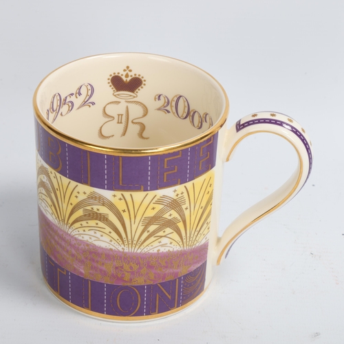 191 - A Queen Elizabeth II Golden Jubilee mug dated 2002, from the designs of Eric Ravilious, by Wedgwood,... 