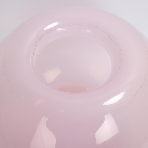 193 - A large Murano pink ovoid bowl with an in-turned rim, label to base, height 24cm