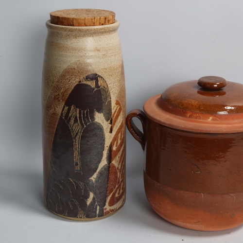 195 - 3 mid 20th century storage jars, tallest by Diana Worthy, Crich pottery and another studio pottery j... 