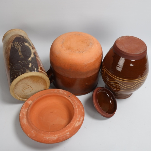 195 - 3 mid 20th century storage jars, tallest by Diana Worthy, Crich pottery and another studio pottery j... 