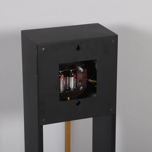 202 - An Engstler, German modern quartz cuckoo clock with shut-off, in black  housing, height 78cm