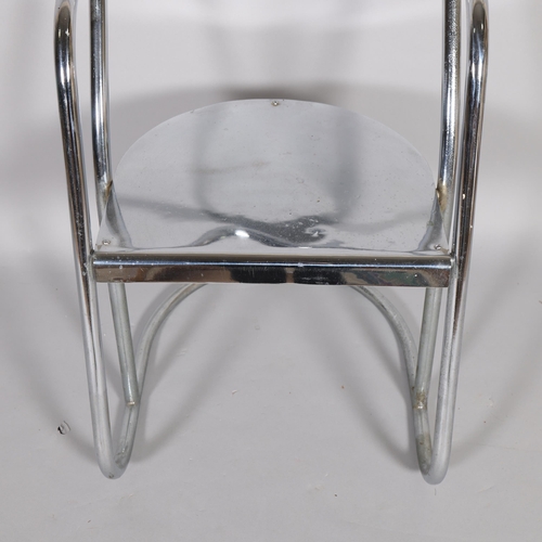 214 - A 1930’s light weight tubular steel and aluminium cantilever chair of unusual form, height 74cm