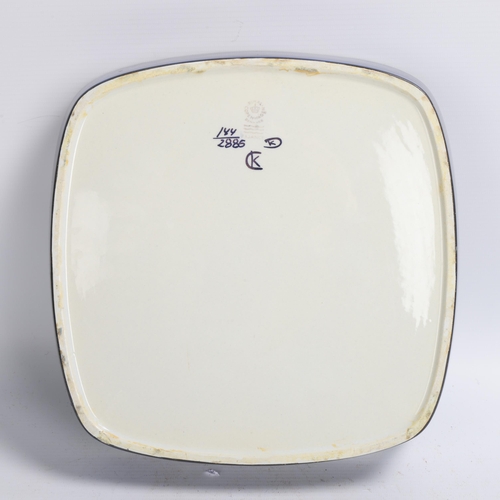 242 - KARI CHRISTENSEN for Royal Copenhagen, a 1960s fajance dish with bird decoration, maker's marks to b... 