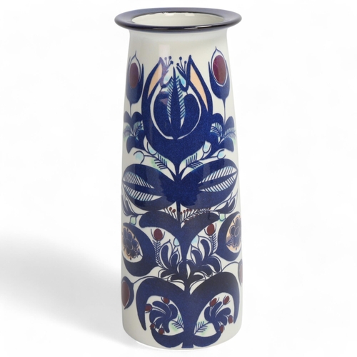 243 - BERTE JENSEN for Royal Copenhagen, a tulip decorated fajance vase, maker's marks to base, numbered 2... 