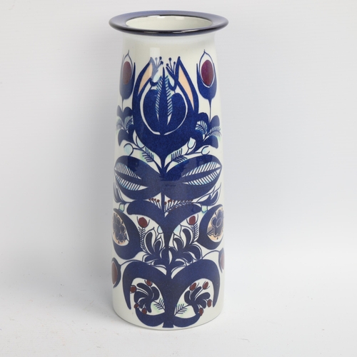 243 - BERTE JENSEN for Royal Copenhagen, a tulip decorated fajance vase, maker's marks to base, numbered 2... 