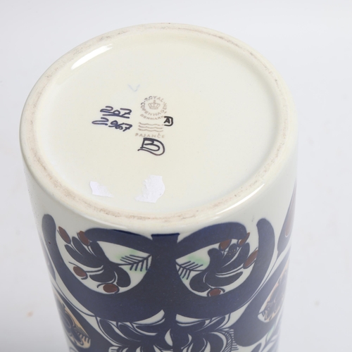 243 - BERTE JENSEN for Royal Copenhagen, a tulip decorated fajance vase, maker's marks to base, numbered 2... 