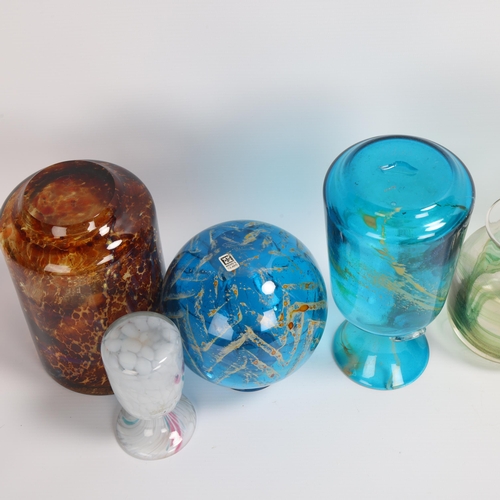 51 - Five Mdina glass vases, and and Gozo glass vase, all with makers marks or labels to base, tallest 20... 