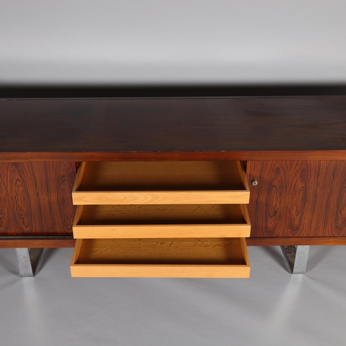 7 - JORGEN PEDERSEN for E Pedersen & Son, Danish, a Europa 2002 rosewood sideboard circa 1965, with slid... 