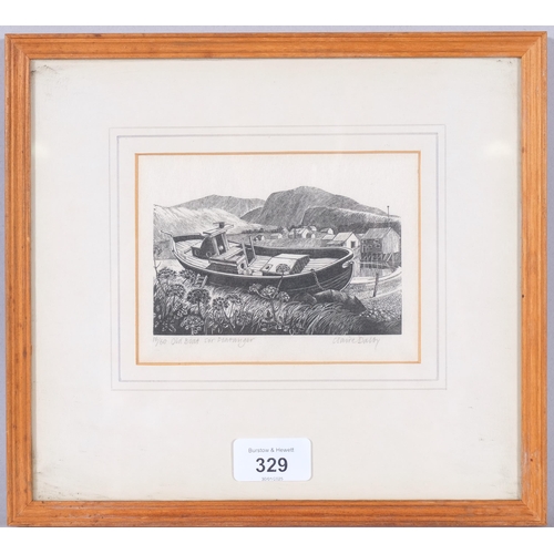 329 - Claire Dalby (born 1944), Old Boat Sor Flatanger, wood engraving, signed in pencil, no. 16/60, image... 