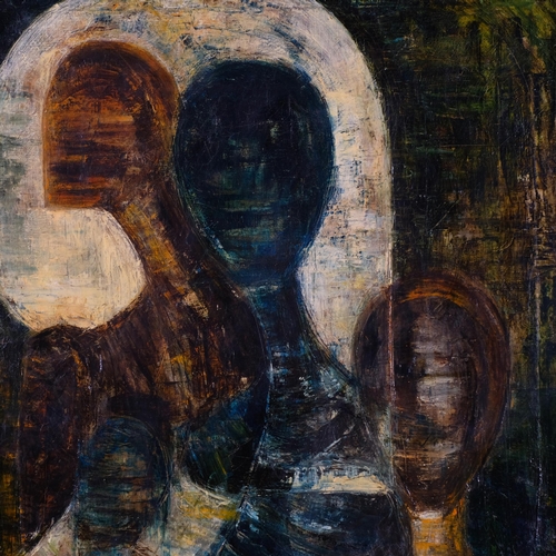 330 - Jennifer Lipman (1935 - 2022), The Watchers, oil on canvas, 100cm x 76cm, framed