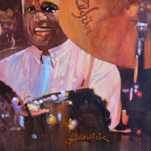 333 - J Beswick, BB King, oil on canvas, 61cm x 77cm, framed