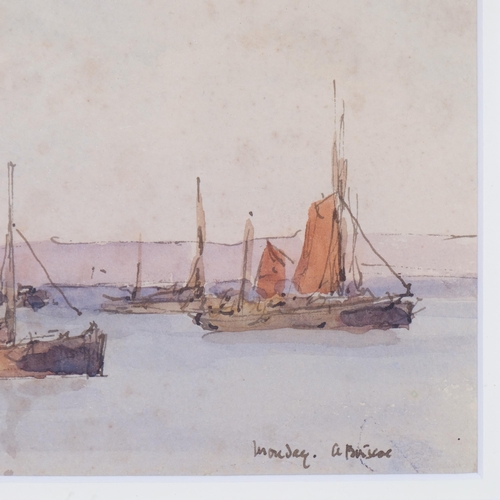 338 - Arthur Briscoe, fishing boats, watercolour, 24cm x 33cm, framed