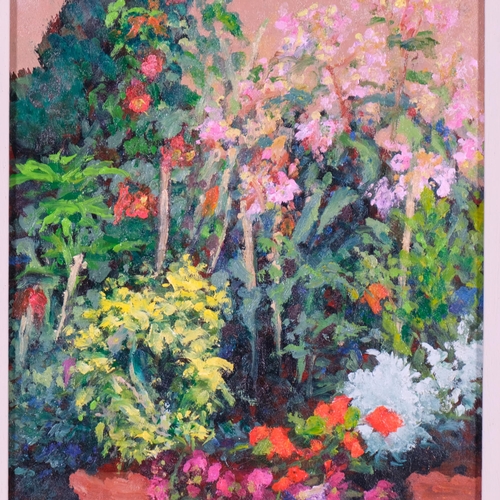 347 - Peter Radmall, Pot Plants, oil on board, 1998, 21cm x 16.5cm, framed