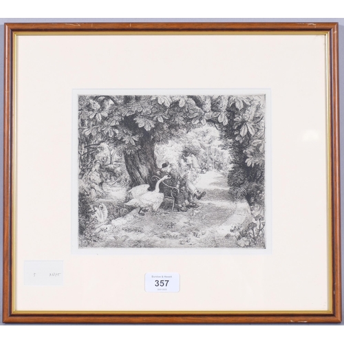 357 - Paul Drury (1903 - 1987), Penultimate Swansong, etching, signed with monogram in the plate, Paul Dru... 