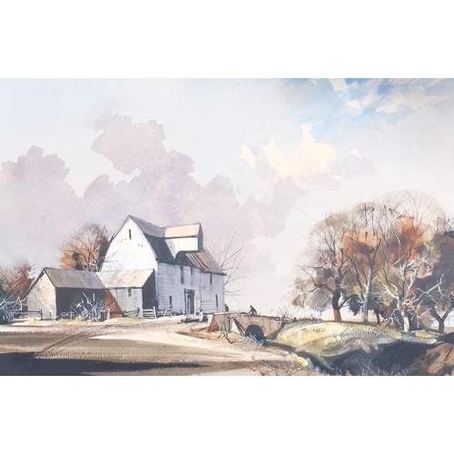 362 - Rowland Hilder (1905 - 1993), Cobolds Mill, Suffolk, 1982, watercolour, 35cm x 51cm, framed, provena... 