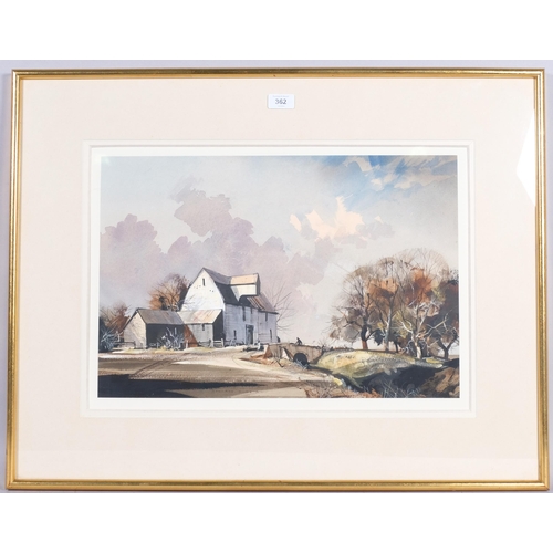 362 - Rowland Hilder (1905 - 1993), Cobolds Mill, Suffolk, 1982, watercolour, 35cm x 51cm, framed, provena... 