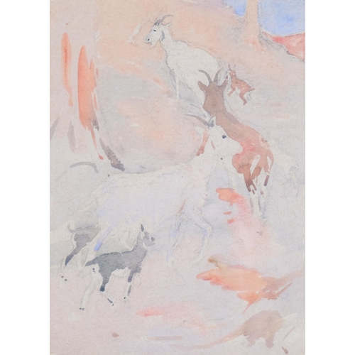 365 - William Walls, RSA, RSW, (1860 - 1942), Goats, watercolour, 26cm x 19cm, framed