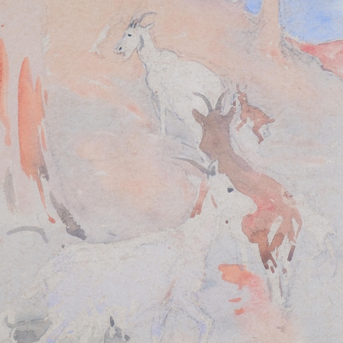 365 - William Walls, RSA, RSW, (1860 - 1942), Goats, watercolour, 26cm x 19cm, framed