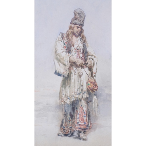 372 - Theodor Josef Ethofer (born 1849), Hungarian man, inscribed Roma '79, 50cm x 24cm, framed