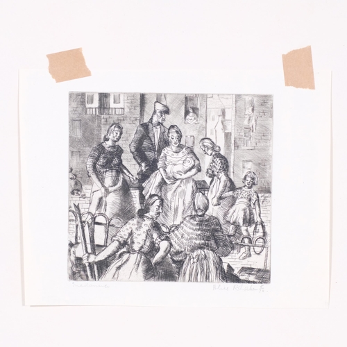 379 - Alice Lake, Madonna, etching, no. 5/10, plate 16cm x 17.5cm, mounted