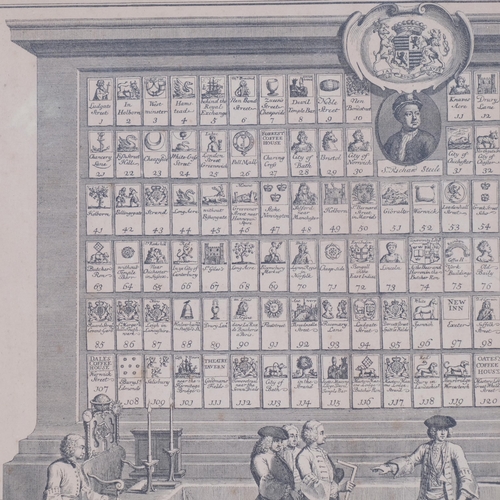 381 - Les Free Massons, engraving after Louis Dubourg, published 1735, sheet 38cm x 57cm, unframed