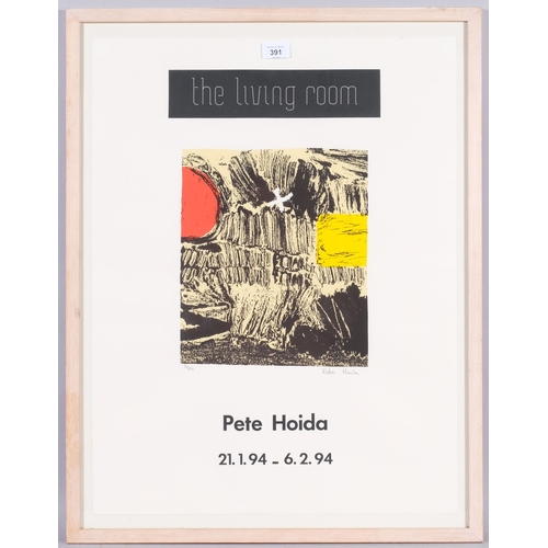 391 - Pete Hoida, The Living Room, screenprint, 1994, signed in pencil, sheet 65cm x 50cm, framed