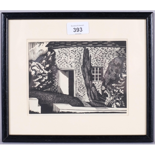 393 - John Nash (1893-1977), wood engraving on paper, A Cottage in Gloucestershire (1925), 11.5cm x 17.2cm... 