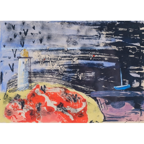 399 - **WITHDRAWN**  Attributed to John Piper (1993-1992), mixed media on paper, Coastal Landscape with Li... 