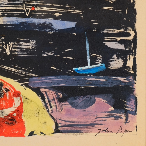 399 - **WITHDRAWN**  Attributed to John Piper (1993-1992), mixed media on paper, Coastal Landscape with Li... 