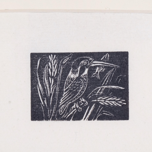 400 - Enid Marx (1902-1998), limited edition wood engraving on paper, When he can catch them, a Kingfisher... 