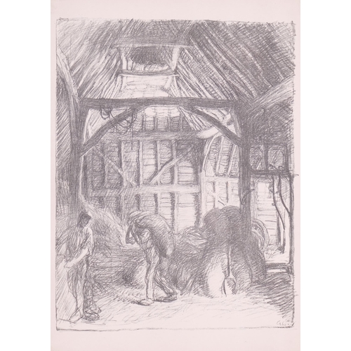 411 - George Clausen (1852-1944), lithograph on paper, The Barn (1907), signed with initials in the plate,... 