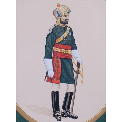 419 - INDIAN INTEREST - a set of 4 watercolours, studies of military uniform, 13th Bengal Lancers, 6th Bom... 