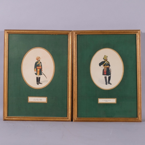 419 - INDIAN INTEREST - a set of 4 watercolours, studies of military uniform, 13th Bengal Lancers, 6th Bom... 