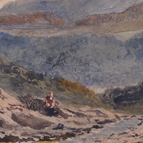 425 - David Cox (1809 - 1885), watercolour, mountainous landscape, circa 1840s, annotated verso, 22cm x 32... 