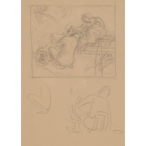 438 - Robert Austin (1893 - 1973), a group of 6 charcoal/pencil sketches on paper, all figure studies, pro... 