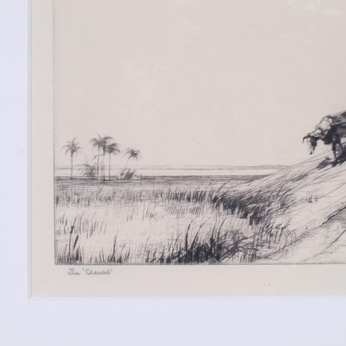 439 - Charles Cain (1893 - 1952), Pulling Up Water, etching with drypoint, signed in pencil, plate 10.5cm ... 