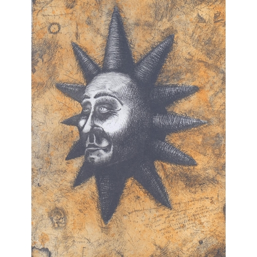 441 - Greg Daville, Sun, colour etching, signed in pencil, dated 1988, no. 20/100, printed on internal cir... 