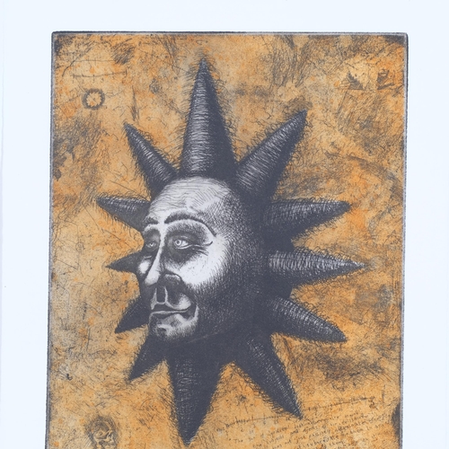 441 - Greg Daville, Sun, colour etching, signed in pencil, dated 1988, no. 20/100, printed on internal cir... 