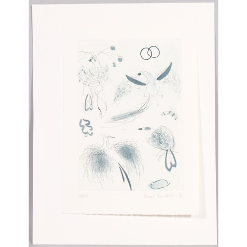 442 - Dovrat Ben Nahum, abstract, etching, signed in pencil, dated 1988, no. 20/100, printed on Zerkall pa... 