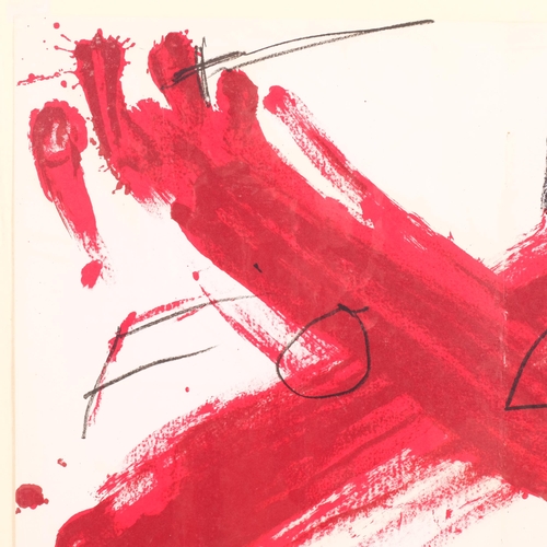 453 - Antoni Tapies, abstract, lithograph published by Maeght Paris 1973, sheet 28cm x 44cm, mounted